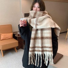 Beige brown Women's Fashion Plaid Scarf - Warm & Stylish Long Neck Warmer (220x4 Women's Neck Warmer price