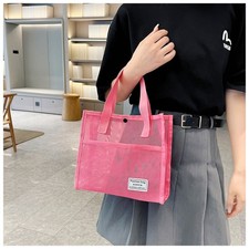Mesh Beach Bag Large Capacity Women's Handle Bag Portable Makeup Bags  Travel Women's Beach Bag price
