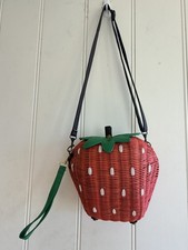 Women's Strawberry Weave Ratten Basket Shoulder Bag Beach Bag Shoulder Purse Women's Beach Bag price