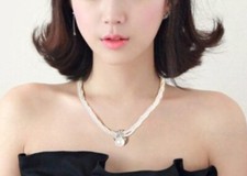 Handmade White Seed Beads Chain Pearl Charm Necklace Bohemian Holiday Jewellery Pearl Necklace price