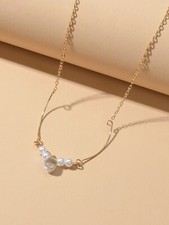 Pearl Beads Acrylic Water Drop Collar Necklace Women Pendant Party Decoration Pearl Necklace price