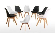 Padded Retro Replica Dining Chairs Cafe Kitchen Beech Chair Cafe Kitchen Black/W Cafe & Canteen Chair price