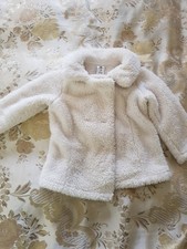 toddler girls' size 3 white fluffy jacket coat Girls' Overcoat price