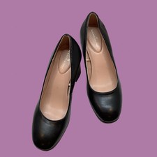 Bandolino Black Leather Platform Pumps Shoes Comfortable Dressy Black Heels Sz 7 Platform Shoes price
