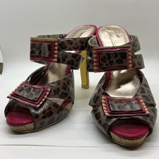 Poetic License Moonlight Dancer Leopard Print Platform Red Trim Size 39.5 (9 us) Platform Shoes price