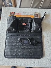 Nuby Black Quilted Multi Compartment Stroller CarSeat Back Accessory Bag 16 x 14 Pushchair-Pram Organiser price