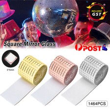 DIY Mini Mosaic Tiles Self-Adhesive Square Mirror Glass Wall Sticker Decors AU Sticker Mirror price