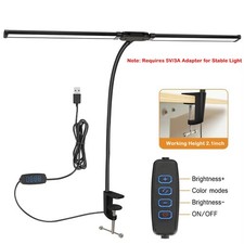 LED Desk Study Lamp Clamp Dimmable Adjustable Double Head Study Reading Light Office Desk Lamp price