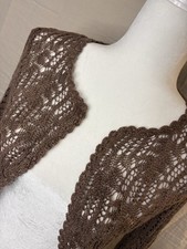 The Limited Women's Brown Open Front Pointelle Knit Cropped Bolero Shrug Size M Bolero price