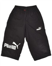 PUMA Boys Capri Graphic Tracksuit Trousers 7-8 Years  Black Polyester AO55 Boys' Capri Trousers price