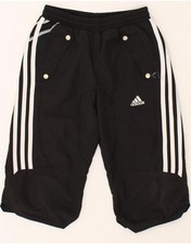 ADIDAS Boys Climalite Capri Tracksuit Trousers 7-8 Years Black Polyester JC02 Boys' Capri Trousers price