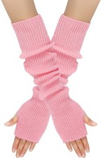 Arm Sleeves - Women's Long Fingerless Knitted Y2K Arm Sleeves - (Pink) Women's Arm Sleeves price
