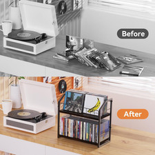 2-Tier CD Holder CD DVD Storage Shelf Display CD Organizer DVD Storage Premium CD - DVD Shelf / Unit / Cabinet price
