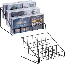 3-Tier Tabletop Black Metal CD Storage Stand, Media Organizer Rack Pack of 1 & 2 CD - DVD Shelf / Unit / Cabinet price