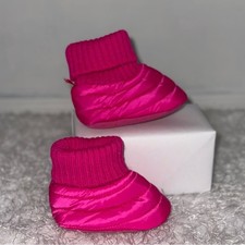 Baby Gap Puffer Booties Pink Knit Cuff Winter Snow Toddler Infant Size 3-6M Girls' Booties price
