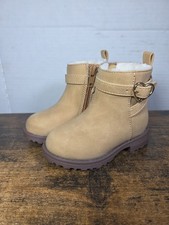 Size 5 Toddler's The Children's Place Girls Heart Zip Up Tan High Top Boots Girls' Booties price