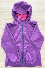 Quechua Girls Waterproof Rain Jacket Size 10 Purple Hooded Outdoor Hiking Coat Girls' Raincoat price