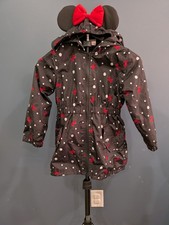 Disney Junior Minnie Mouse Hooded Rain Jacket Girls Size 6 Black Polka Dot Girls' Raincoat price