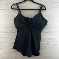 Swimsuits for All Black Fitted Tankini Swim Top Size 14DD Tankini price