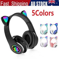 Kids Children Headphones Wireless Bluetooth Headset RGB Lights Cat Ear Gifts Kids' Headphones price