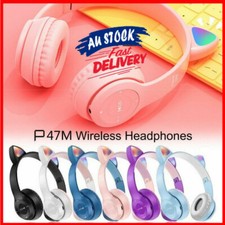 Wireless Cat Ear Headphones Bluetooth Headset LED Lights Earphone for Kids Girls Kids' Headphones price