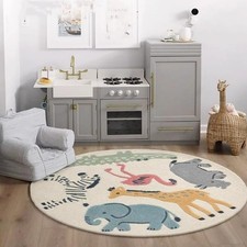 Poowe Cute Animals Kids Room Rug47.2 Round Washable Area Rugs For Baby Boys Baby Room Rug price