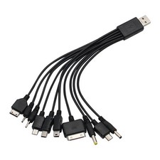 Universal USB To Multi Plug Cell Phone Charger Cable 10 to 1 USB Cable For black Mobile Phone Cable price