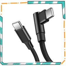 “90 Degree Elbow Nylon Braided Quick Charger Cable USB C to Type C Cord Cable Mobile Phone Cable price
