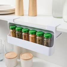 Spice Organizer Under-Shelf Pull Out Drawer Self-Adhesive Storage Cabinet Rack Drawer Shelf price