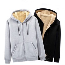 Mens Fleece Fur Bomber Hooded Jacket Coat Zip Warm Hoodie Sweatshirt Outwear Men's Coat price