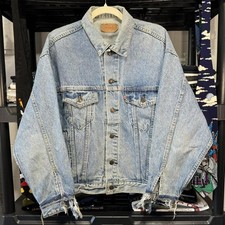 Levi's Men's Blue Denim Trucker Jean Jacket Size M Vintage 90s Made in USA Men's Coat price