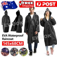 Waterproof Raincoat Jacket Black Mens Womens Long Hooded Rainwear EVA Rain Coat Men's Coat price