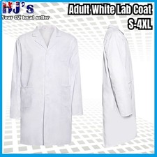 White Lab Coat Men Women Medical Clinic Vet Doctor Scientist Long Sleeve Uniform Men's Coat price