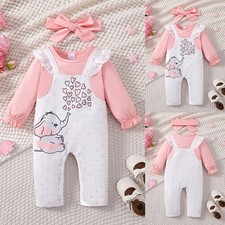 2PCS Newborn Baby Girls Jumpsuit Playsuit Headband Outfit Set Printed Clothes Baby Mevlut Outfit price