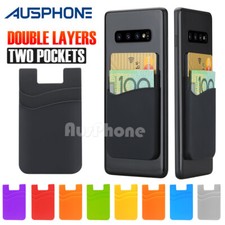Silicone Mobile Phone Back Card Holder Wallet 3M Stick On Adhesive Cash ID Soft Mobile Phone Case price