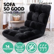 Artiss Lounge Sofa Bed Floor Recliner Futon Couch Folding Chair Cushion Black Sofa Bed price