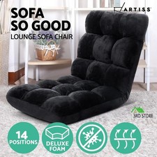 Artiss Lounge Sofa Bed Floor Recliner Futon Couch Folding Chair Cushion Black Sofa Bed price