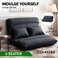 Artiss Lounge Sofa Bed Floor Recliner Chaise Chair Folding Adjustable Suede Sofa Bed price