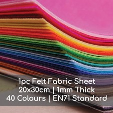 1pc A4 20x30cm Felt Fabric Sheet 1mm Non Woven Colour Kids DIY Art Craft EN71 Fabrics price