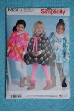 #8524 Simplicity 90th Anniv. Sewing PATTERN Girls PONCHO TOP-Hood Size 3-8yR NEW Girls' Poncho price