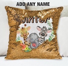 Baby Animals Cushion Cover Sequin Throw Pillow Flip Sequins Personalised Baby Gold Pillow price