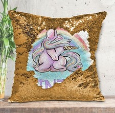 Unicorn Cushion Cover Sequin Throw Pillow - Personalised Baby Gold Pillow price