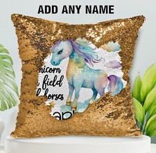 Unicorn Cushion Cover Sequin Throw Pillow Flip Sequins Personalised Baby Gold Pillow price