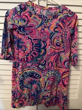 Girls Lilly Pulitzer Edna Shift Dress SZ L (8-10) 3/4 Sleeve Paisley Kids Girls' Tunic price