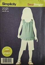 Simplicity 2021 Pattern Toddler/Girls Tunic Top Ruffle Hem Szs 3-5T, 6 UNCUT Girls' Tunic price
