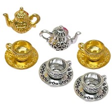 2 Sets Toy Tea Kettle Miniature Porcelain Cup Teapot Tiny House Accessories Tea / Teapot Sets price