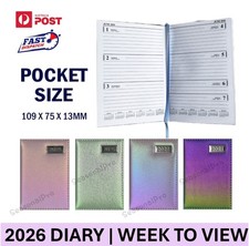 2026 A7 Pocket Diary Week to View Metallic Holographic Glitter Rainbow Planner Planner price