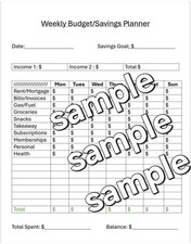 Weekly Budget Savings Planner Digital Print Planner price