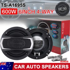 2PCS 6" inch 600W Coaxial Rear Stereo Speakers 4 Way Car Audio Subwoofer Bass AU Car Speakers & Subwoofer price