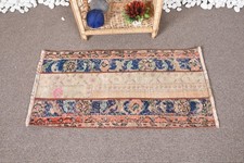 Turkish Vintage Rug 1,7x3,37 ft, Beige Striped Rug Turkish-Style Toilet price